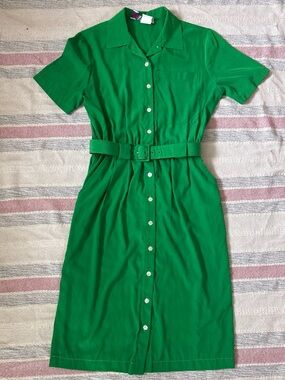 Vintage Miss Jackson Petrina Green Dress Size Vintage 8